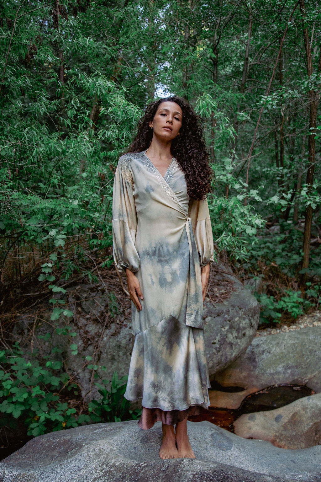 ASTRA Silk Kaftan Wrap Dress