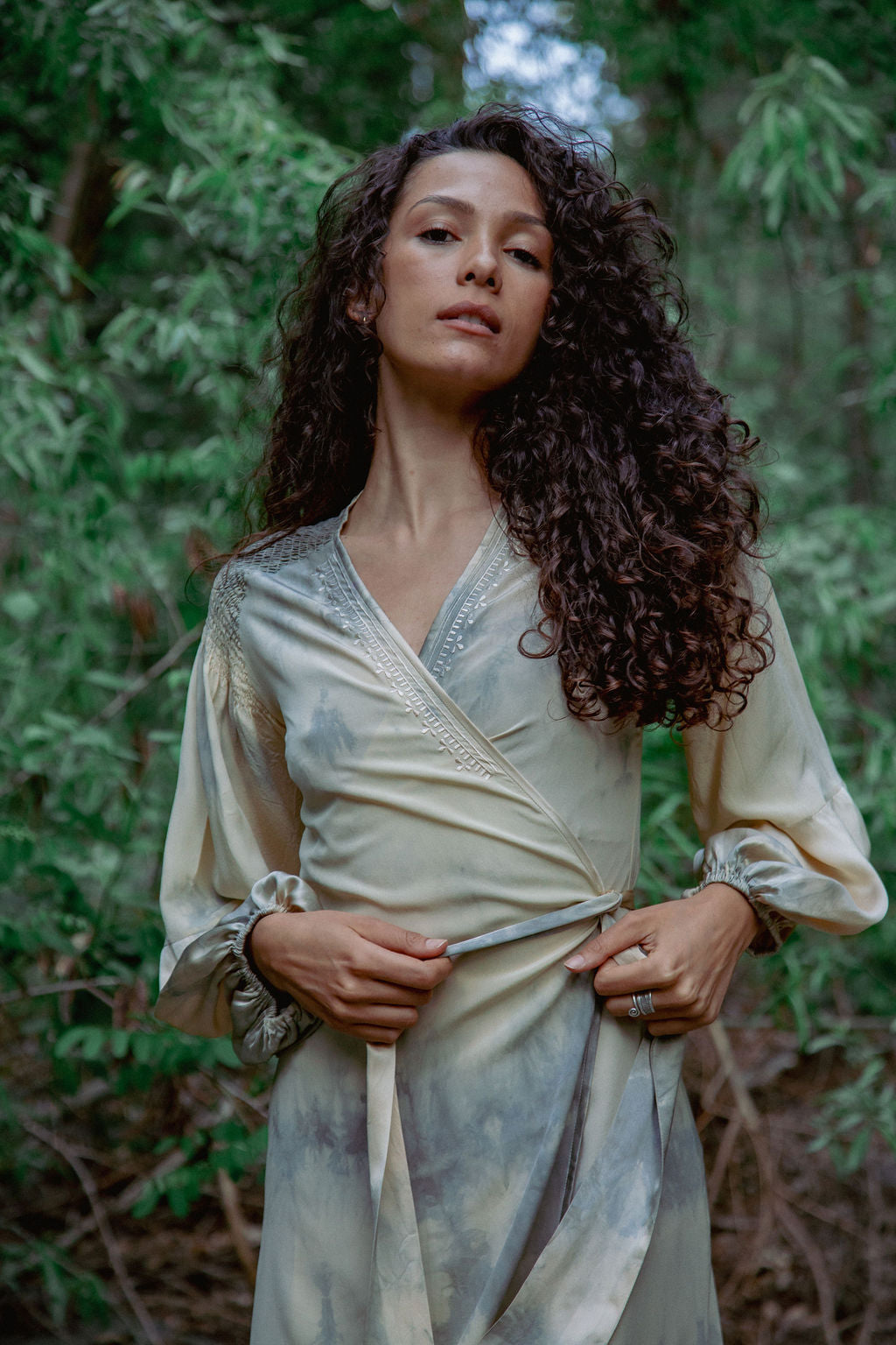 ASTRA Silk Kaftan Wrap Dress