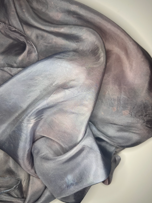 Blue Pink Iridescent Silk Scarf