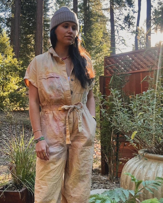 Rainbow Linen Jumpsuit | Size 8