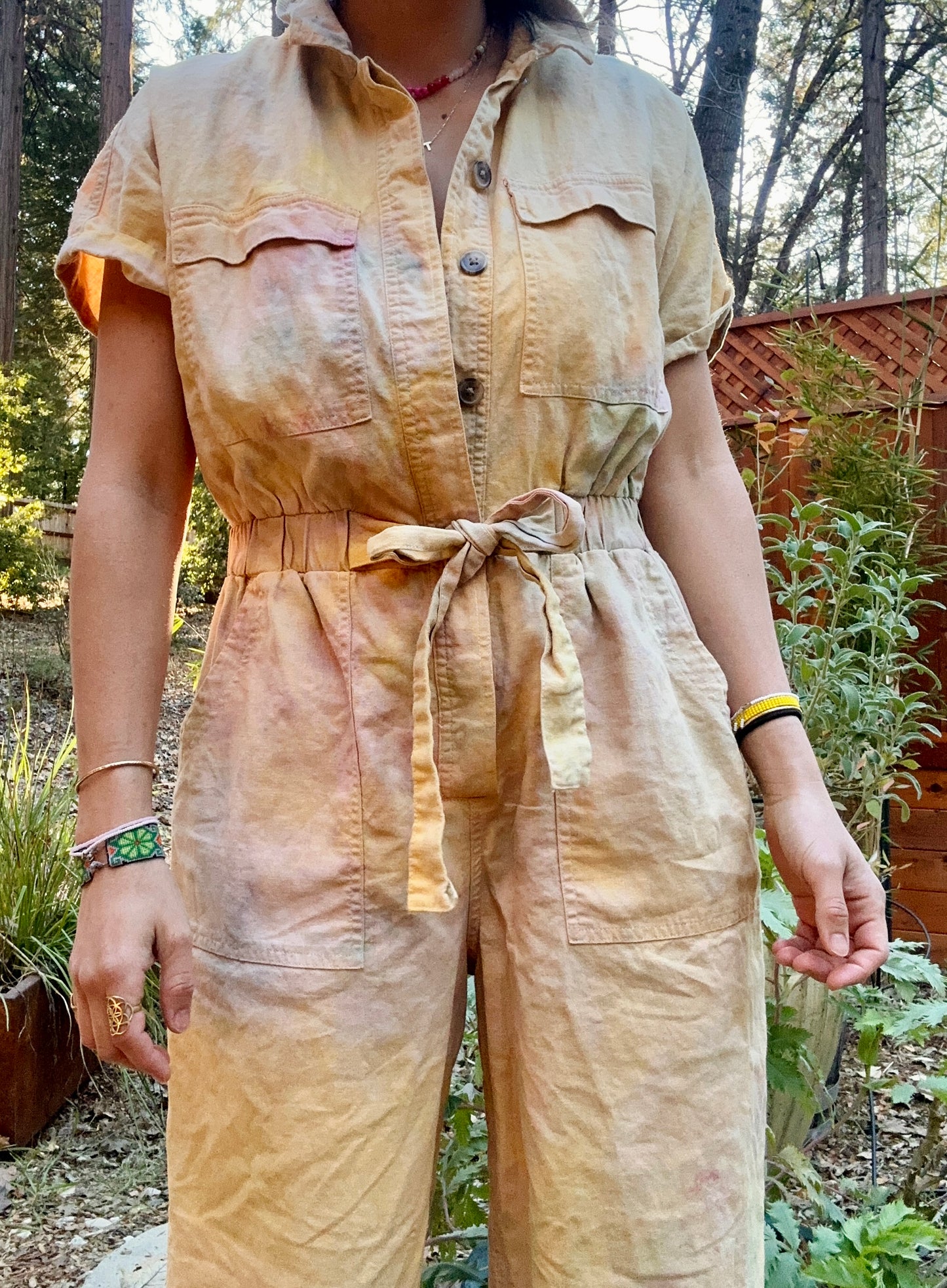 Rainbow Linen Jumpsuit | Size 8