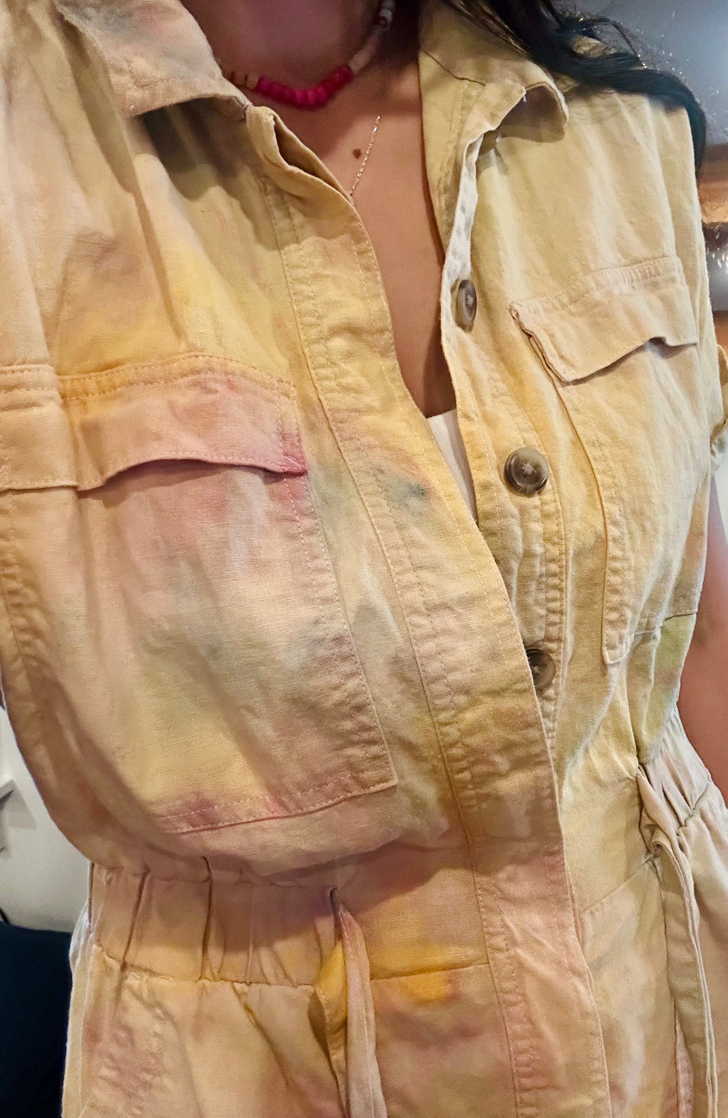 Rainbow Linen Jumpsuit | Size 8