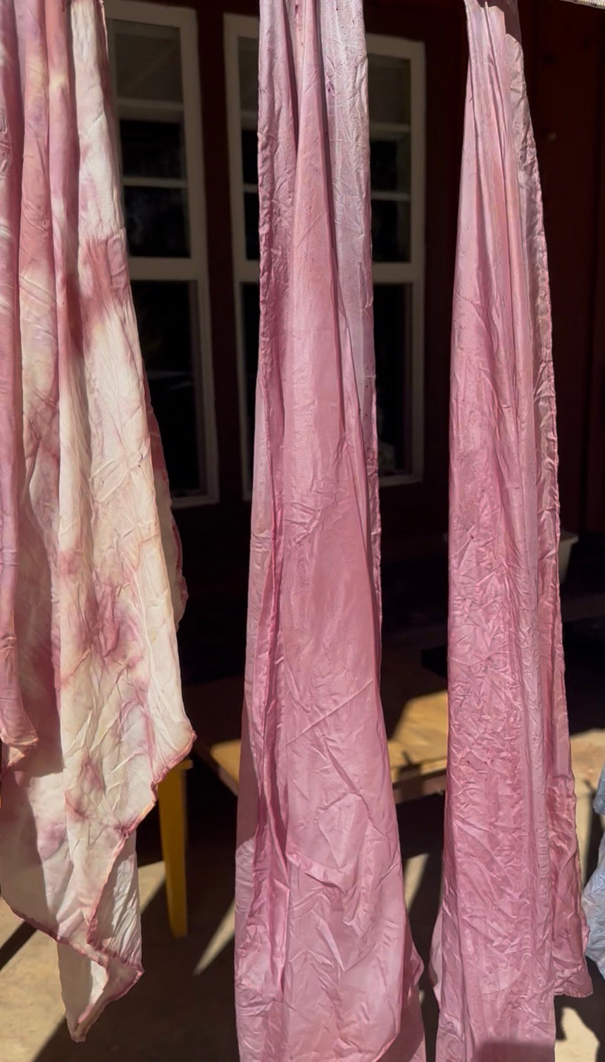 Pink Dye Silk Scarf